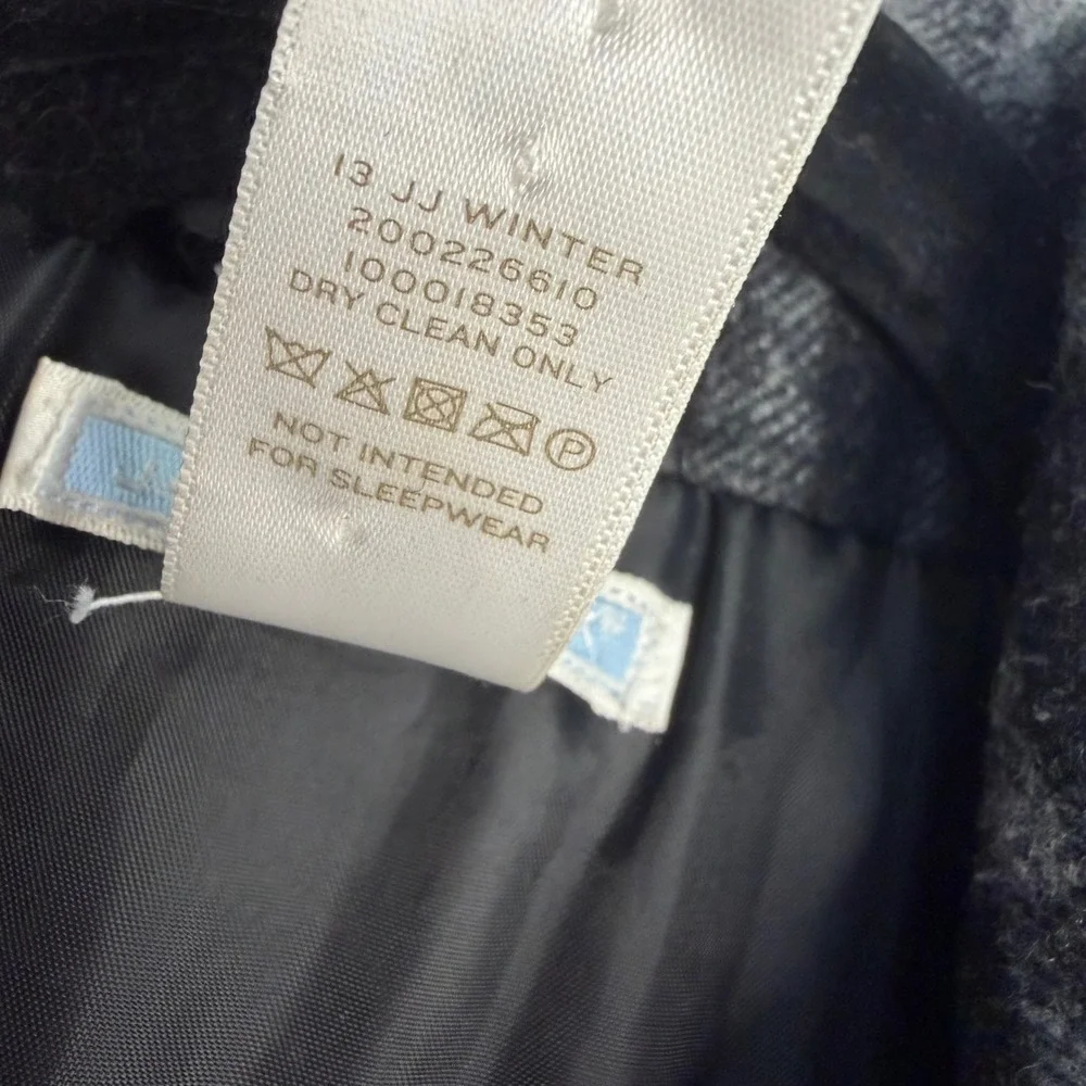 Janie and Jack Size 6 Classic Style Plaid Wool Blend Pea Coat